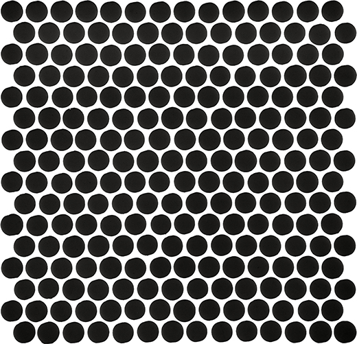 Fusion Black Natural 3/4" Penny Mosaic | Glass | Floor/Wall Mosaic