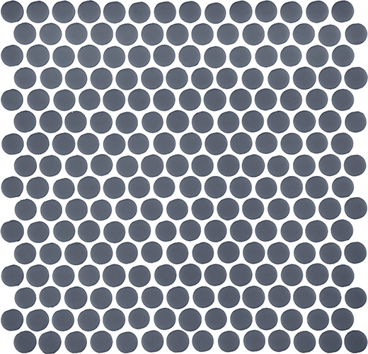 Fusion Indigo Natural 3/4" Penny Mosaic | Glass | Floor/Wall Mosaic