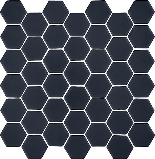 Fusion Ink Natural 2" Hexagon Mosaic | Glass | Floor/Wall Mosaic