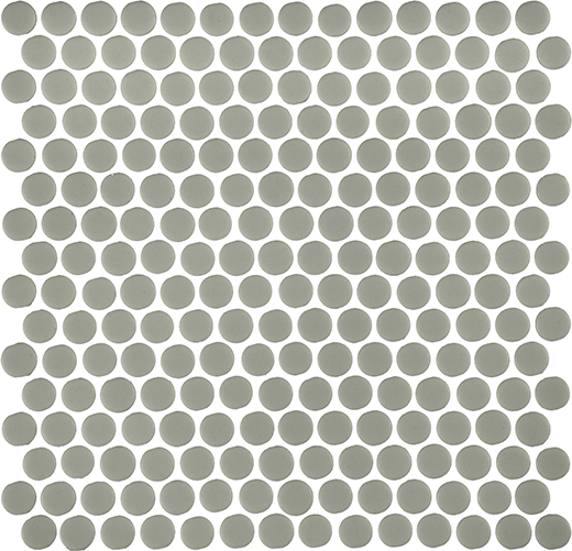 Fusion Sage Natural 3/4" Penny Mosaic | Glass | Floor/Wall Mosaic