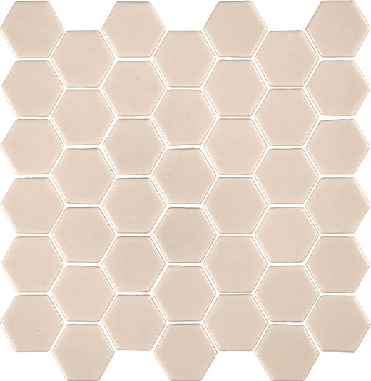 Fusion Vanilla Natural 2" Hexagon Mosaic | Glass | Floor/Wall Mosaic