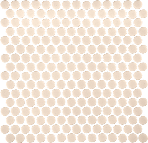 Fusion Vanilla Natural 3/4" Penny Mosaic | Glass | Floor/Wall Mosaic