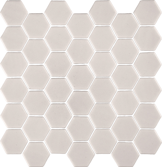 Fusion White Natural 2" Hexagon Mosaic | Glass | Floor/Wall Mosaic