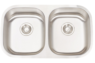 Genrose Kitchen Sinks Stainless Steel Brushed Double Bowl Equal | Stainless Steel | Sink