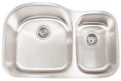 Genrose Kitchen Sinks Stainless Steel Brushed Double Bowl Banjo | Stainless Steel | Sink