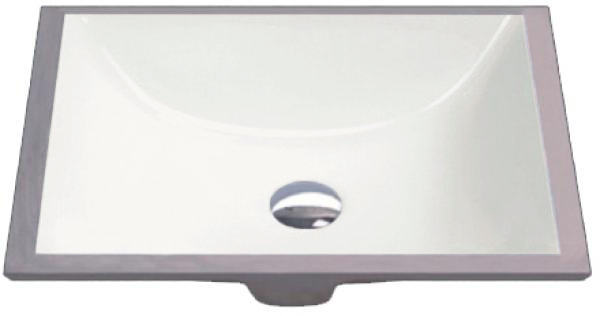 Genrose Vanity Sinks Biscuit High Gloss Enamel Small Rectangle | Porcelain | Sink