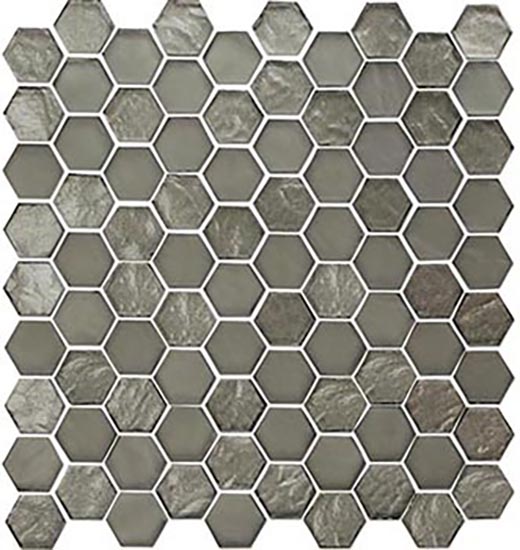 Glimmer Antique Bronze Mix Hexagon | Glass | Wall Mosaic