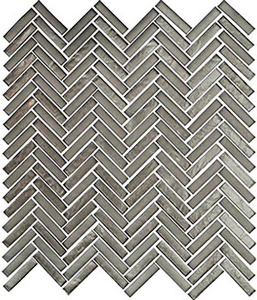 Glimmer Antique Bronze Mix Herringbone | Glass | Wall Mosaic