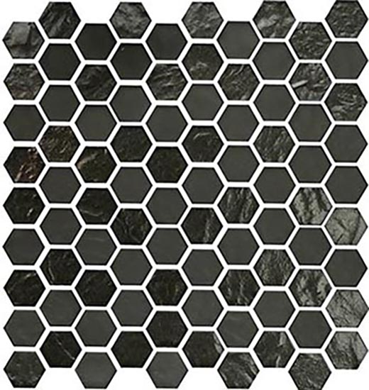 Glimmer Black Nickel Mix Hexagon | Glass | Wall Mosaic