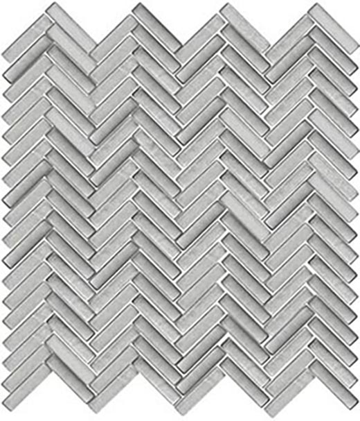 Glimmer Silver Mix Herringbone | Glass | Wall Mosaic