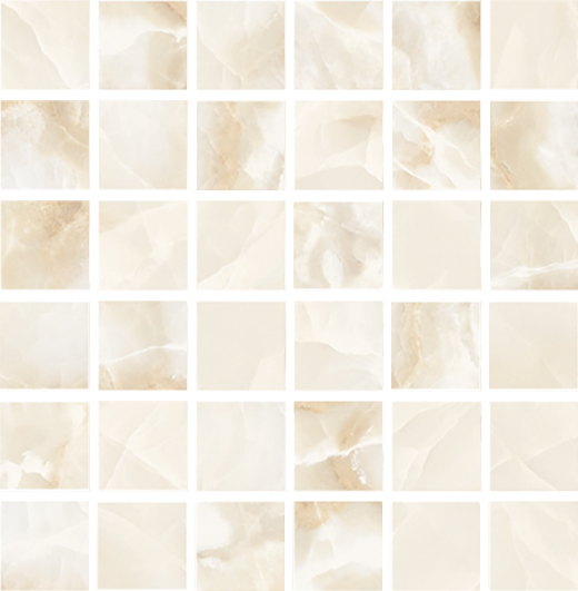 Grace Ivory Matte 2"x2" Mosaic | Glazed Porcelain | Floor/Wall Mosaic
