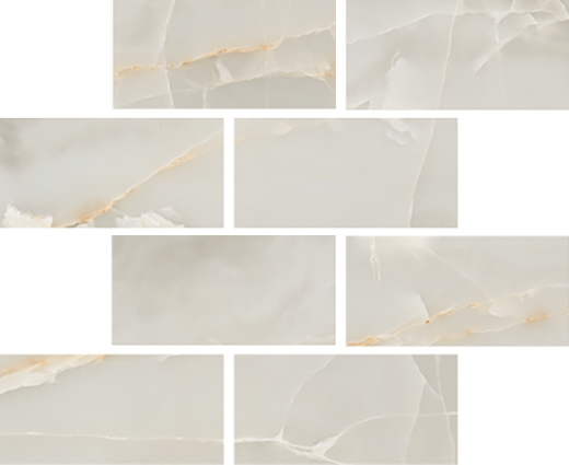 Grace Light Grey Polished 3"x6" Mosaic | Glazed Porcelain | Floor/Wall Mosaic
