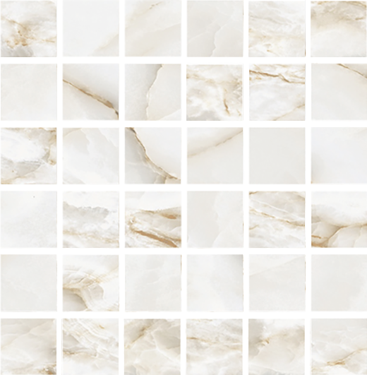 Grace White Matte 2"x2" Mosaic | Glazed Porcelain | Floor/Wall Mosaic