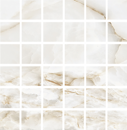Grace White Matte 2"x2" Mosaic | Glazed Porcelain | Floor/Wall Mosaic