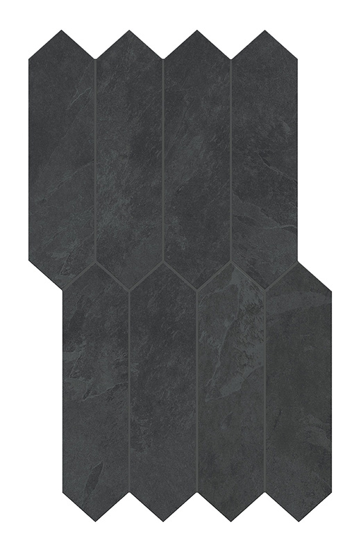 Hearth Dark Matte Picket Mosaic | Porcelain | Floor/Wall Mosaic