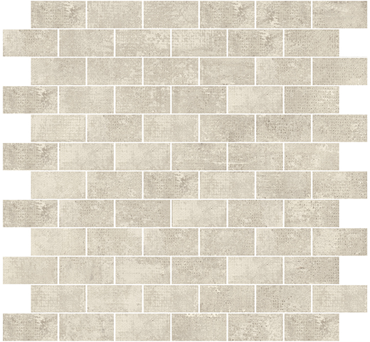 Highway Ash Honed 1"x2" Brick (12"x12" Mosaic Sheet) | Color Body Porcelain | Floor/Wall Mosaic