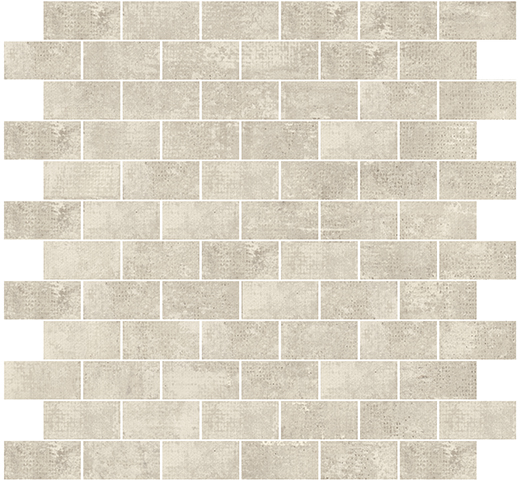 Highway Ash Honed 1"x2" Brick (12"x12" Mosaic Sheet) | Color Body Porcelain | Floor/Wall Mosaic
