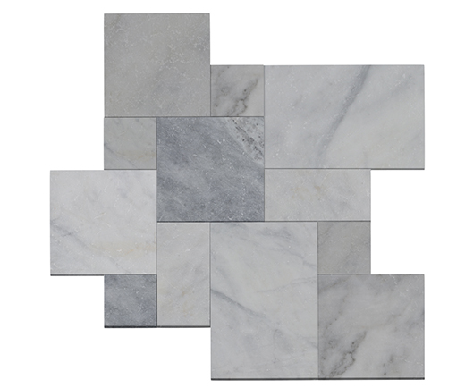 Ice Blue Ice Blue Tumbled French Pattern 3cm Paver | Marble | Outdoor Paver