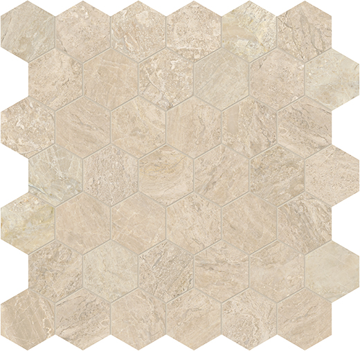Impero Reale Polished 2" Hexagon | Marble | Floor/Wall Mosaic