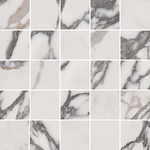 Indalgo Arabescato Matte 2"x2" Mosaic (12x12 Sheet) | Color Body Porcelain | Floor/Wall Mosaic