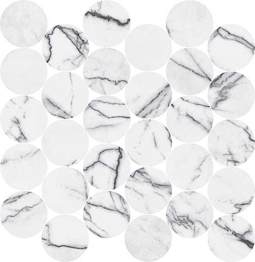 Indalgo Lilac Matte 2.5" Circle Mosaic (14"x14" Sheet) | Color Body Porcelain | Floor/Wall Mosaic