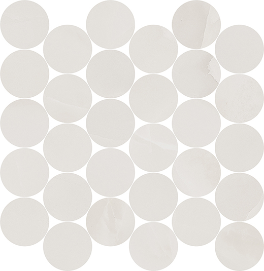 Indalgo Onyx Matte 2.5" Circle Mosaic (14"x14" Sheet) | Color Body Porcelain | Floor/Wall Mosaic