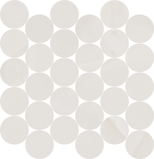 Indalgo Onyx Polished 2.5" Circle Mosaic (14"x14" Sheet) | Color Body Porcelain | Floor/Wall Mosaic