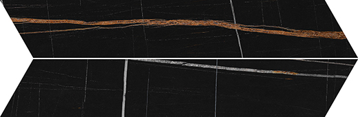 Indalgo Sahara Noir Polished 4"x21" Chevron | Color Body Porcelain | Floor/Wall Tile