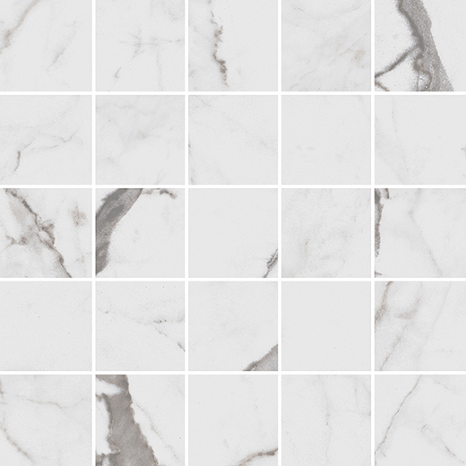 Indalgo Statuario Matte 2"x2" Mosaic (12x12 Sheet) | Color Body Porcelain | Floor/Wall Mosaic