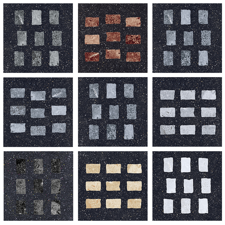 Iridian Black Matte/Glossy Mix 8"x8" Gemstone Mix Black | Glazed Porcelain | Floor/Wall Decorative