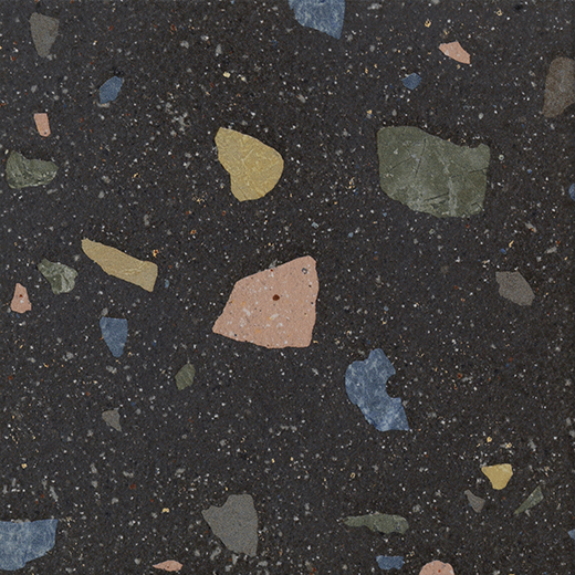 Iridian Black Matte/Glossy Mix 8"x8" Terrazzo Black | Glazed Porcelain | Floor/Wall Decorative