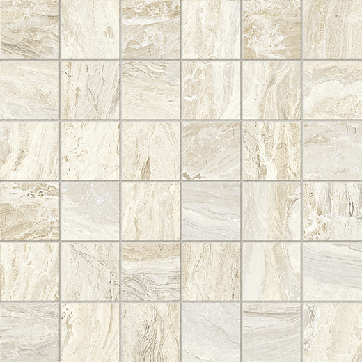 Jewelstone Ivory Polished 2"X2" Mosaic | Color Body Porcelain | Floor/Wall Mosaic