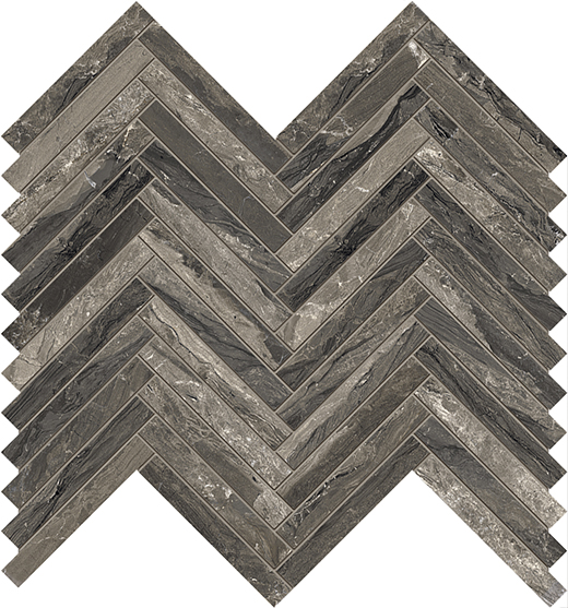 Jewelstone Mink Polished 1"X3" Herringbone | Color Body Porcelain | Floor/Wall Mosaic