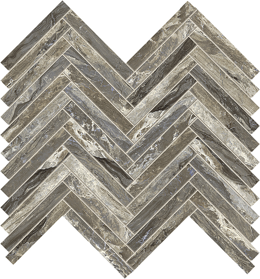 Jewelstone Taupe Polished 1"X3" Herringbone | Color Body Porcelain | Floor/Wall Mosaic