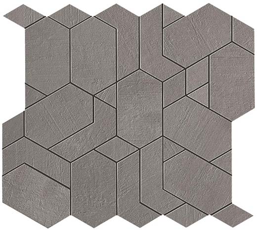 Koncrete Smoke Matte Shapes Mosaic | Through Body Porcelain | Floor/Wall Mosaic