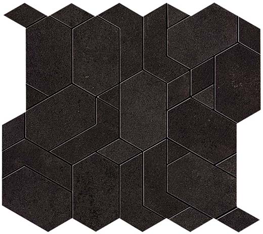 Koncrete Tarmac Matte Shapes Mosaic | Through Body Porcelain | Floor/Wall Mosaic