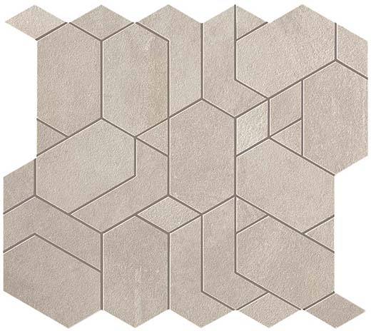 Koncrete White Matte Shapes Mosaic | Through Body Porcelain | Floor/Wall Mosaic