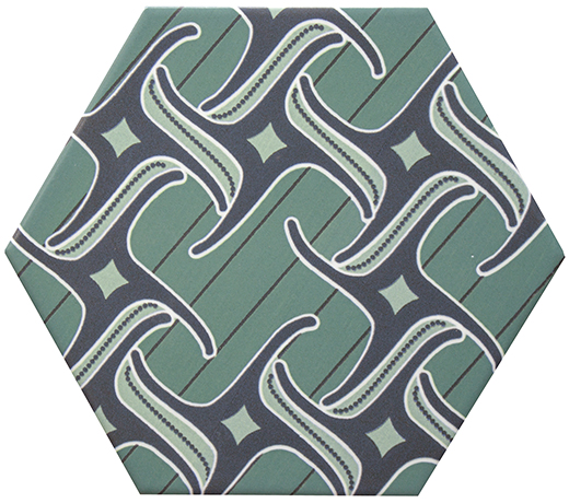 Laguna Deco 4 Matte 6"x6.8" Hexagon Deco 4 | Glazed Porcelain | Floor/Wall Decorative