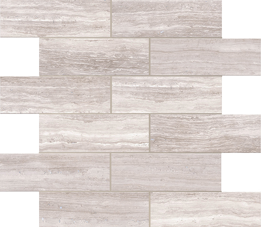 Lazio Light Taupe Honed 2"x6" Brick Mosaic | Glazed Porcelain | Floor/Wall Mosaic