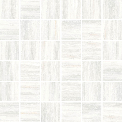 Lazio White Honed 2"x2" (12"x12" Mosaic Sheet) | Glazed Porcelain | Floor/Wall Mosaic