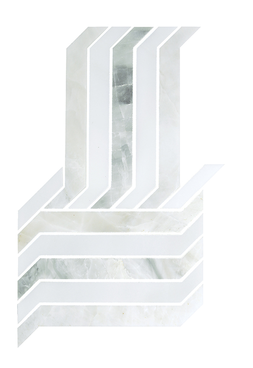 Lotus White Polished 10"x8" Rope | Marble | Floor/Wall Mosaic