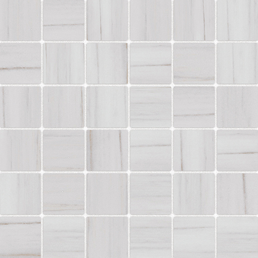 Luxury Majestic White Lasa Matte 2"x2" Mosaic | Color Body Porcelain | Floor/Wall Mosaic