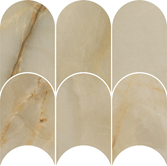 Luxury Opulent Beige Onyx Polished 4"x6" Arch Mosaic | Color Body Porcelain | Floor/Wall Mosaic