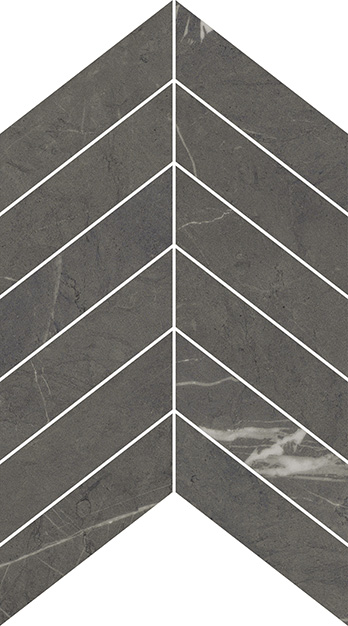 Luxury Sovereign Gray Polished 2"x6" Chevron Mosaic | Color Body Porcelain | Floor/Wall Mosaic
