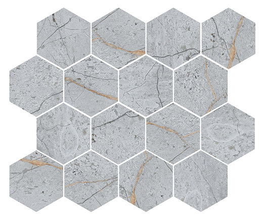 Magari Blue Roma Matte Hex Mosaic | Porcelain | Floor/Wall Mosaic