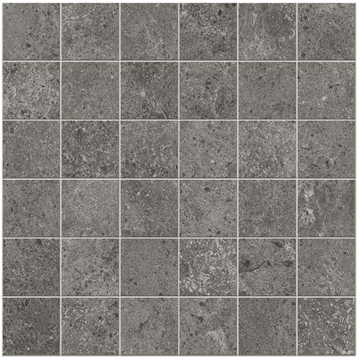 Majesty Antracite Natural 2"x2" (12"x12" Mosaic Sheet) | Glazed Porcelain | Floor/Wall Mosaic