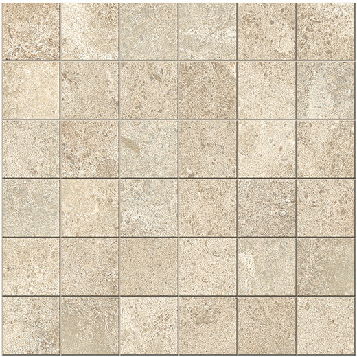 Majesty Beige Natural 2"x2" (12"x12" Mosaic Sheet) | Glazed Porcelain | Floor/Wall Mosaic