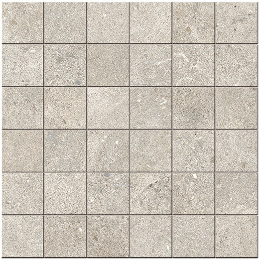 Outlet Majesty Grigio Chiaro Natural 2"x2" (12"x12" Mosaic Sheet) | Glazed Porcelain | Floor/Wall Mosaic