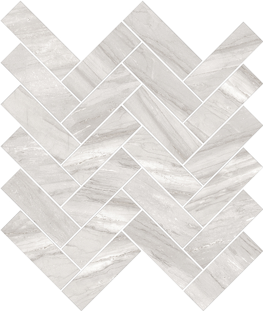 Marbella Alaska Grey Matte 12"x15" Herringbone Mosaic Sheet | Color Body Porcelain | Floor/Wall Mosaic