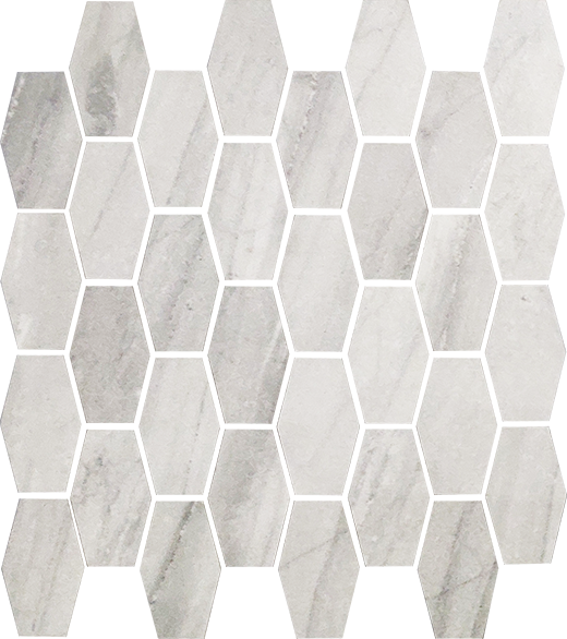 Marbella Alaska Grey Matte 12"x11" Hexagon Mosaic Sheet | Color Body Porcelain | Floor/Wall Mosaic